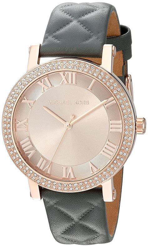 michael kors norie mk2619|Michael Kors Norie Rose Dial Grey Leather Ladies Watch MK2619.